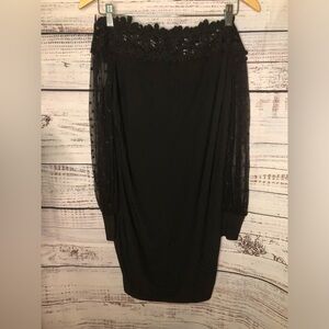 VENUS Black Midi dress
